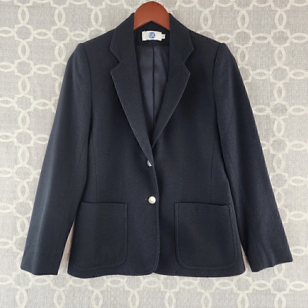 Vintage EJE Wool blend Black Blazer Women's 6